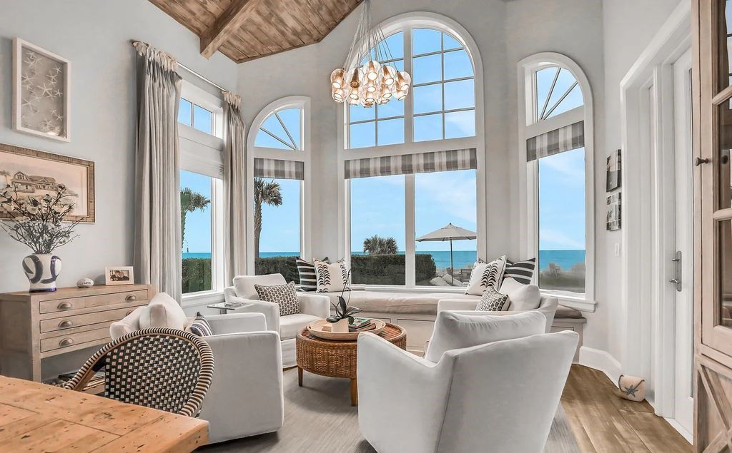 Experience luxury living in this stunning oceanfront estate at 723 Ponte Vedra Boulevard, Ponte Vedra Beach, Florida. Built by Heritage Homes in 2014, this Hampton-esque architectural masterpiece features 6 beds, 6 baths, approximately 5,041 sq ft of living space, and a lot size of 0.42 acres.