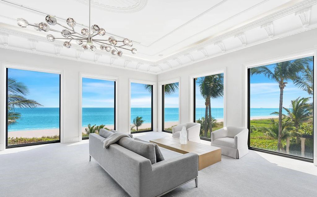 Located at 2325 S Ocean Boulevard in Delray Beach, Florida, this custom-built estate is a one-of-a-kind property. Boasting 9 bedrooms, 13.7 bathrooms, and stunning ocean views, it offers a range of luxurious features, including intricate marblework, artisan millwork, and custom finishes.