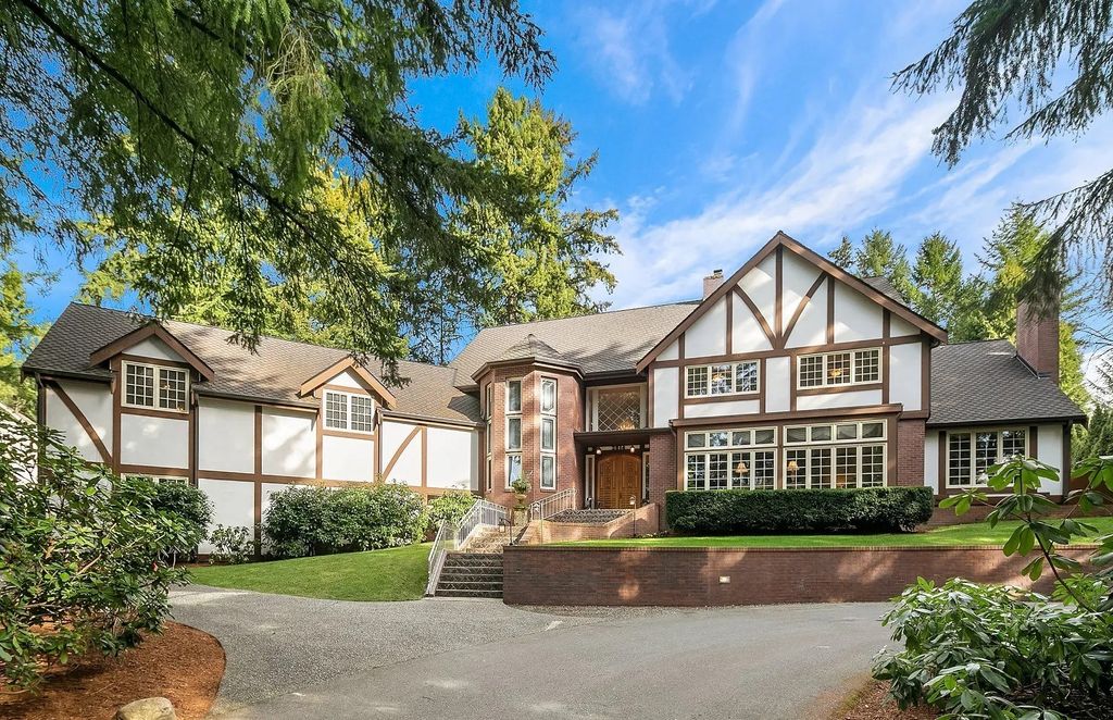 Magnificent Tudor-Style Estate in Bellevue, WA with Stunning Architecture Features, and Quality Craftsmanship Listed at $4.2M