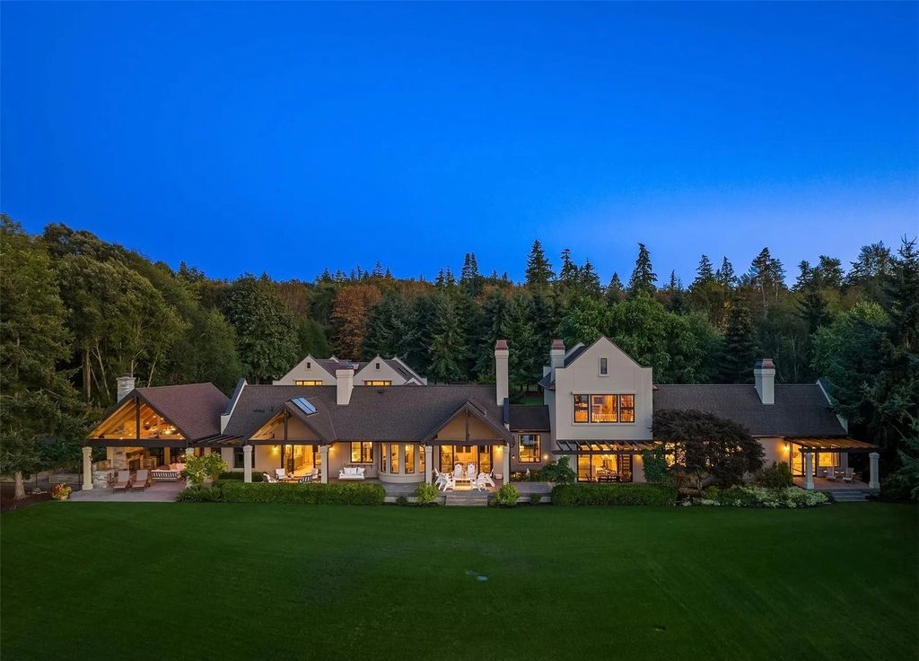Modern Tudor Estate on Camano Island, WA with 280' Waterfront - Legacy Home for Generations - Listed at $5.75M