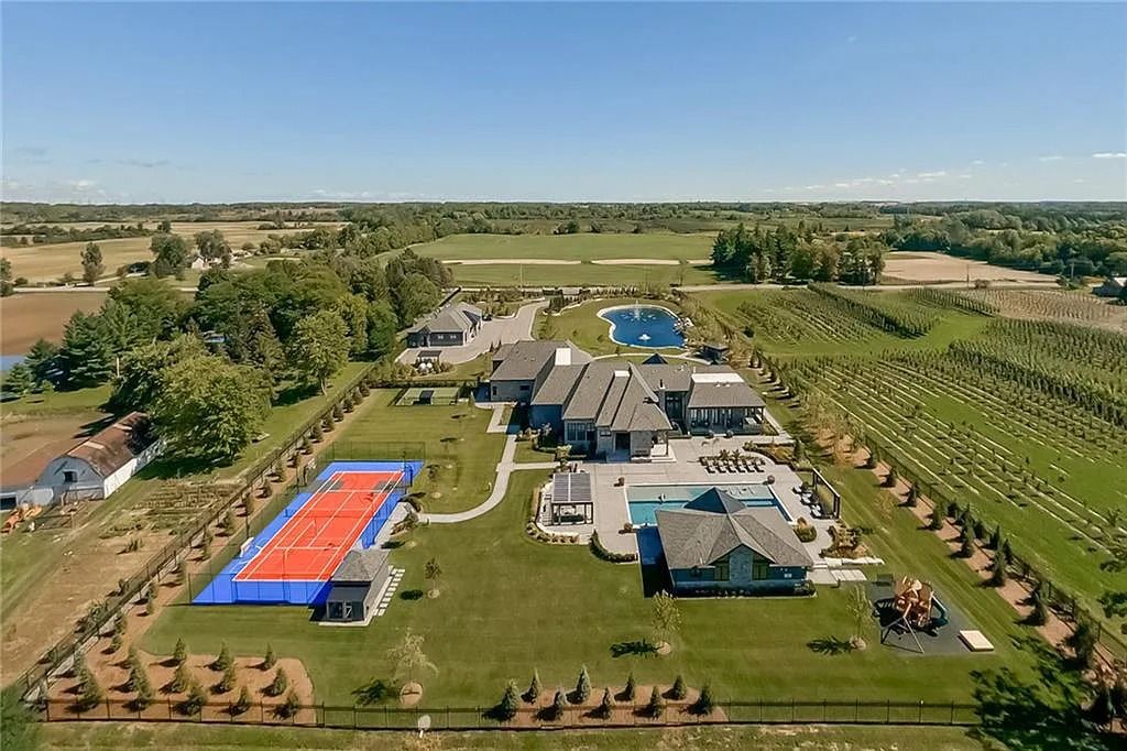 Spectacular Mansion Set on a 5.2-Acre Paradise Estate in Hamilton, ON for Sale at C$29M Amidst Peaceful Countryside
