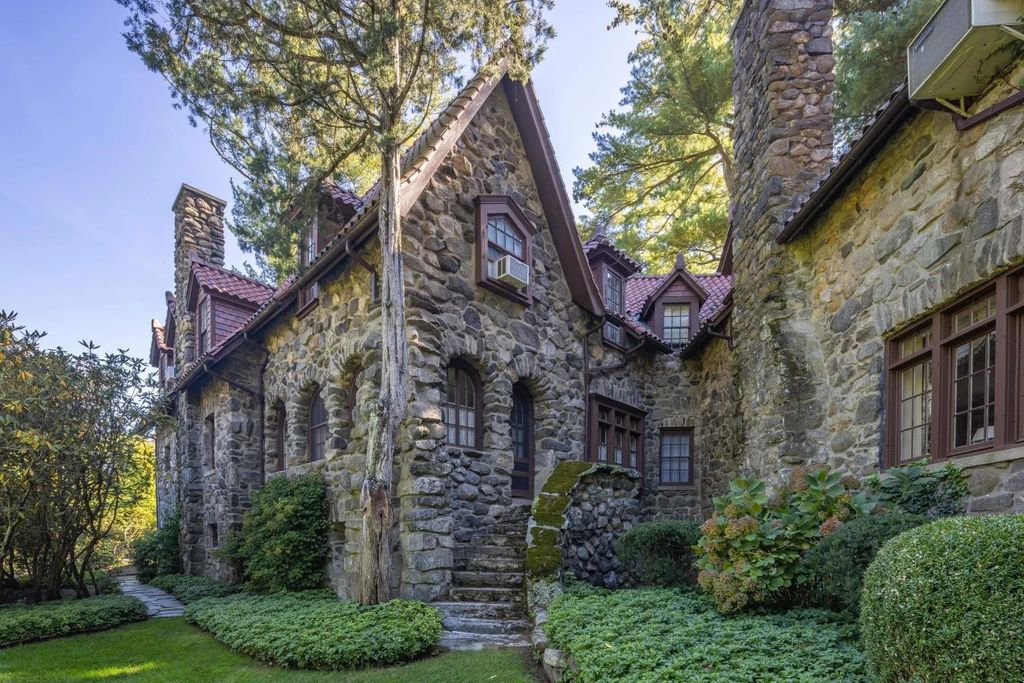 Stately Stone Manor with Modern Amenities on a Serene 2.83-Acre Property in Greenwich, CT Asks for $3.99M