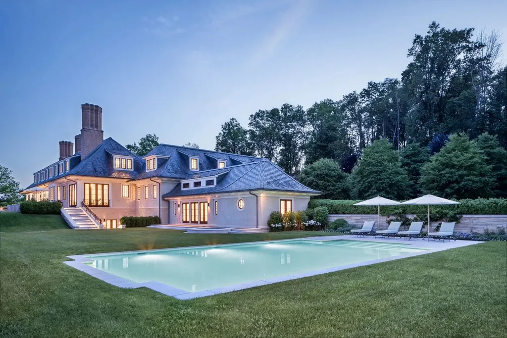 0 Meetinghouse Road, New Hope, Pennsylvania. Meticulously crafted by renowned professionals, this extraordinary estate is nestled in a coveted location off one of Bucks County's most desirable roads. Spanning 44 acres of serene privacy, the residence embodies timeless elegance and meticulous attention to detail. Designed by acclaimed architect Allan Greenberg and featuring the impeccable landscape work of Barbara Paca, this bespoke home seamlessly blends classical elements with modern sophistication.
