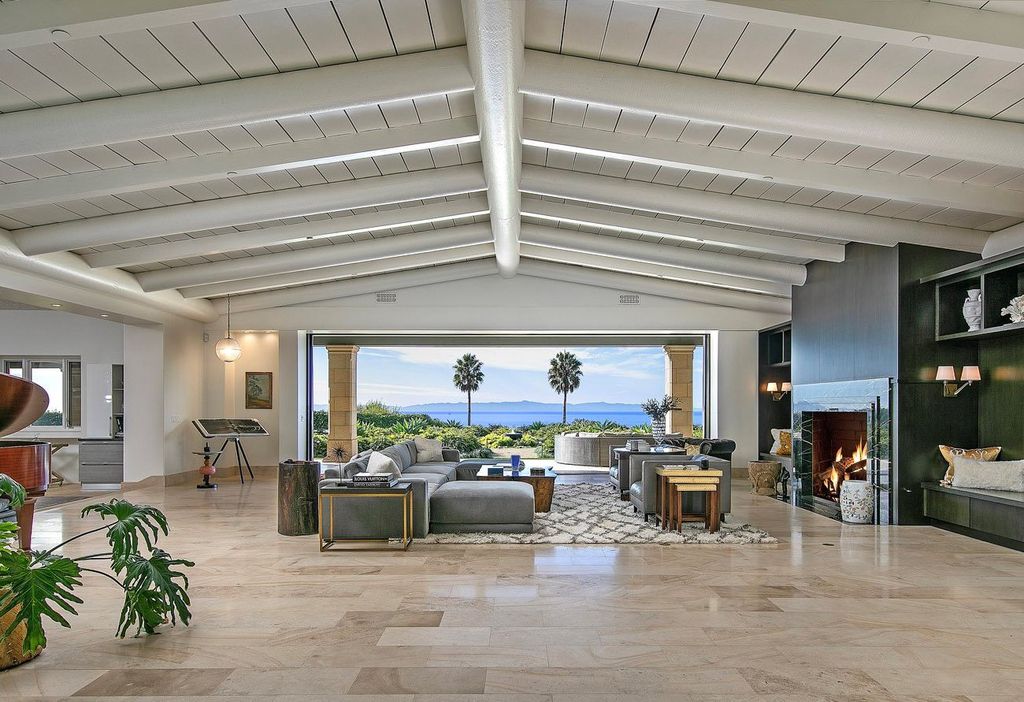 2170 Ortega Ranch Lane Home in Santa Barbara, California. Unwind in the lap of luxury at this newly renovated, single-level estate boasting breathtaking panoramic views that stretch across the horizon. Step inside to discover a world of elegance, where gracious rooms and covered terraces seamlessly connect with the awe-inspiring vistas. Designed for both entertainment and relaxation, this extraordinary home offers a harmonious blend of public and private spaces.