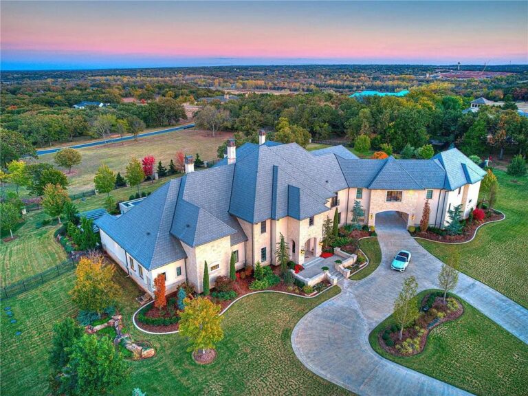 Ultra-Luxury Custom Dream Home in Gated Community with Stunning Outdoor Living Spaces and Wildlife Views for $4,895,000 in Oklahoma