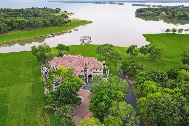 Upscale Mediterranean Lakefront Home in Lakewood Village with Rare Dock