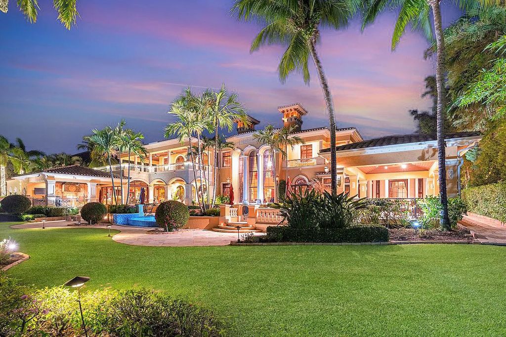 Welcome to 2330 Seven Oaks Lane, Palm Beach Gardens, Florida! This majestic waterfront estate sprawls nearly 3 acres of direct intracoastal waterway, offering 150' of deep water access and a no wake zone.