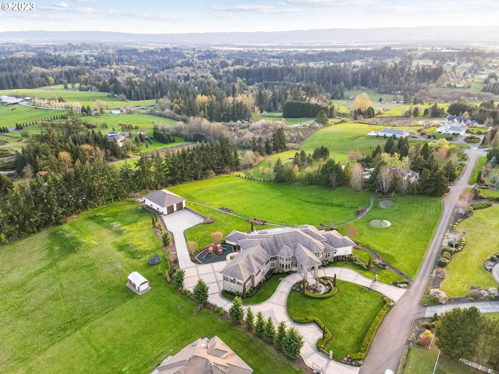 Scenic Private Estate on 5-Acre Gated Property in Ridgefield, WA with Stunning Valley Views for $7.25M