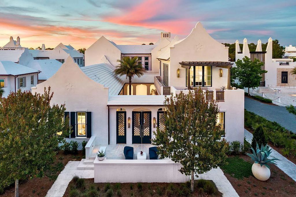 Welcome to 16 N McGee Drive, Inlet Beach, Florida, a stunning Moroccan-style home. Built in 2020, this unique property boasts 3 beds, 4 baths, and 2,741 sqft of luxurious living space.