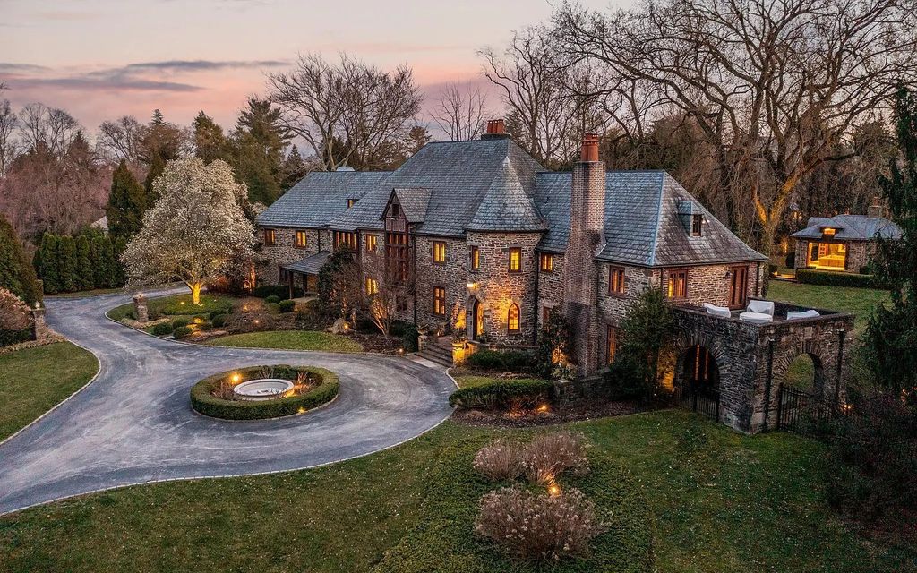 Stone & Brick Normandy-Style Home in Historic Bryn Mawr, PA: Perfectly Updated for Modern Living, Listed at $6.5M
