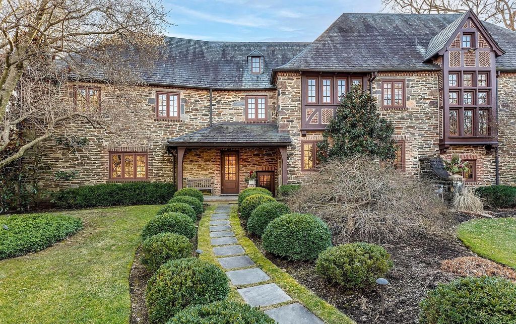Stone & Brick Normandy-Style Home in Historic Bryn Mawr, PA: Perfectly Updated for Modern Living, Listed at $6.5M