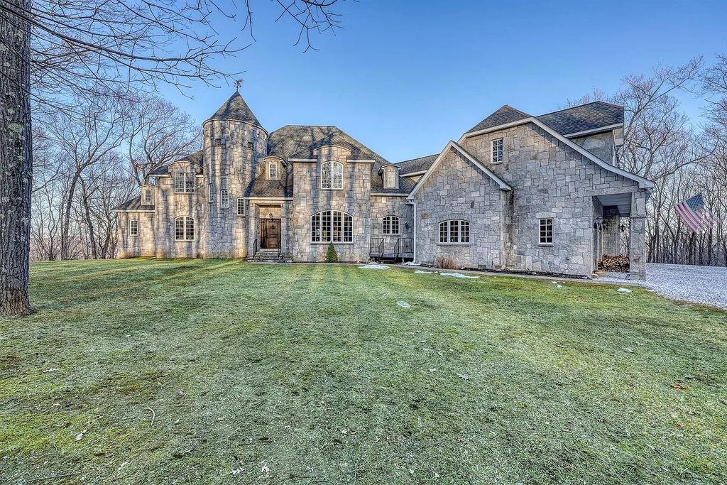 Tudor-Style Stone Home with Castle-Like Features and Panoramic Mountain Views in Pawling, NY Listed for $2.25M