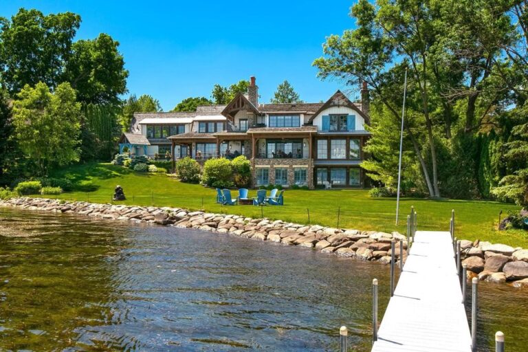 Captivating Minnetonka Beach Residence: Panoramic Water Views and 200′ Rip-Rap Shoreline Offered at $7.999 Million