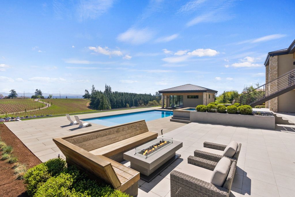 Vineyard Estate with Mt Hood Views and Napa-Inspired Ambiance in West Linn, OR Offered at $6.25M