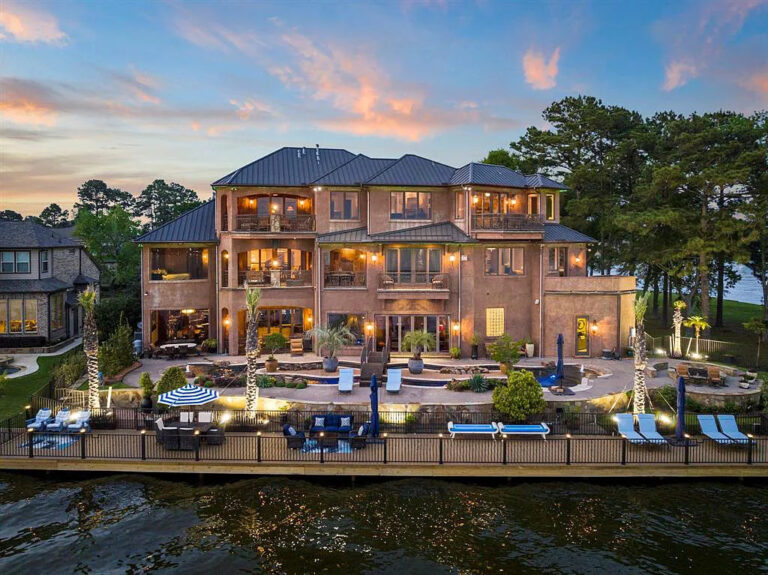 Magnificent Custom Waterfront Home in Montgomery, TX Offers Full Amenities Luxuriously Priced at $3,300,000