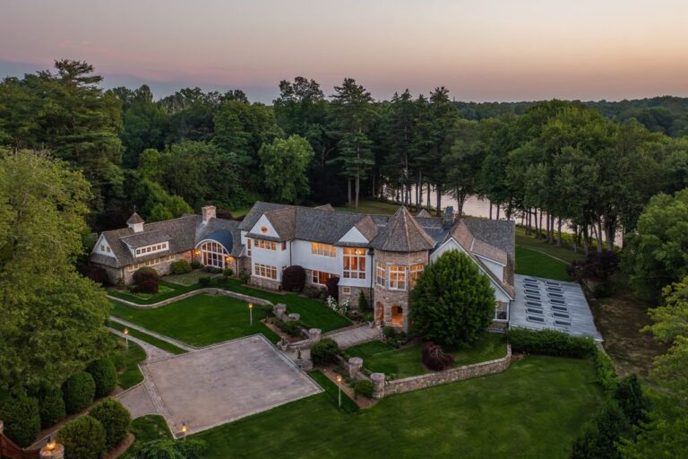 Captivating Stone and Shingle Manor with Spectacular Lakefront Setting in Greenwich, Connecticut