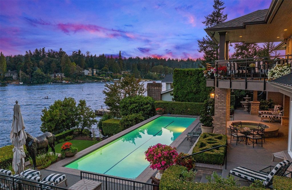 Experience the Epitome of Waterfront Luxury - $11.875 Million Private Gated Estate at Bellevue, Washington
