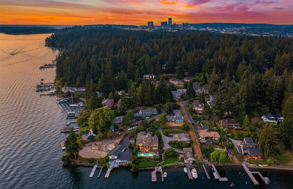 Experience the Epitome of Waterfront Luxury - $11.875 Million Private Gated Estate at Bellevue, Washington