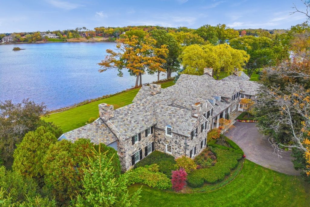 Grand Estate with Rich History, Stunning Stone Façade, and Breathtaking Lakefront Views in Bloomfield Hills, Michigan Offered at $9,999,000