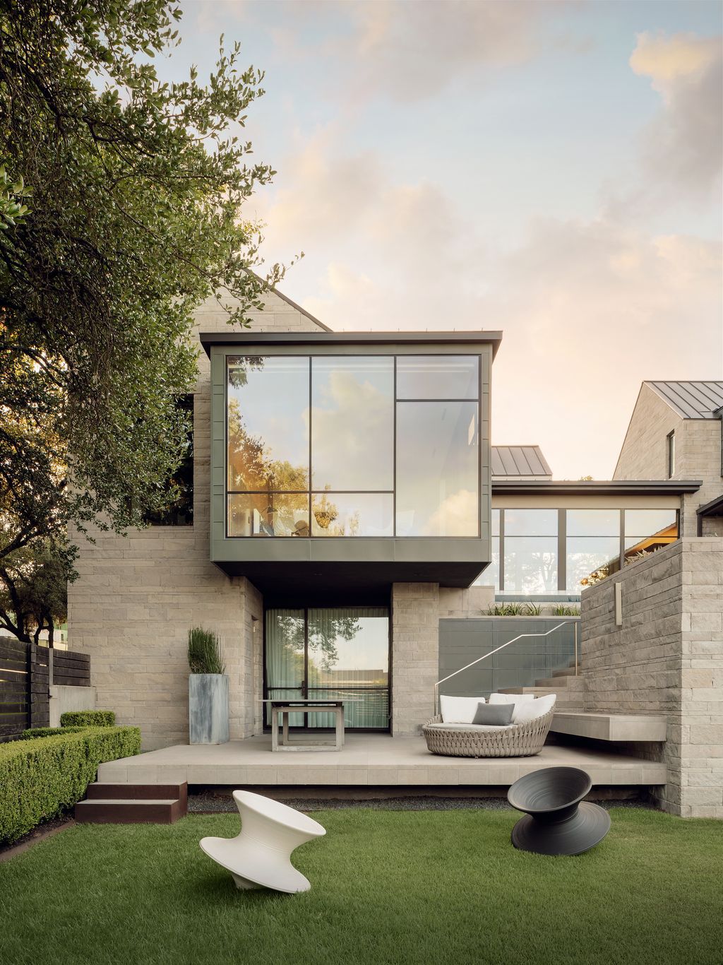 Rollingwood Modern House in Austin, Gabled Forms by LaRue Architects