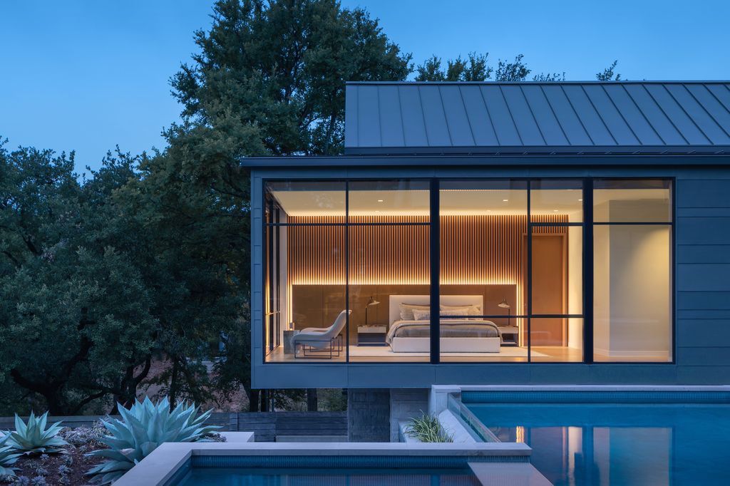 Rollingwood Modern House in Austin, Gabled Forms by LaRue Architects