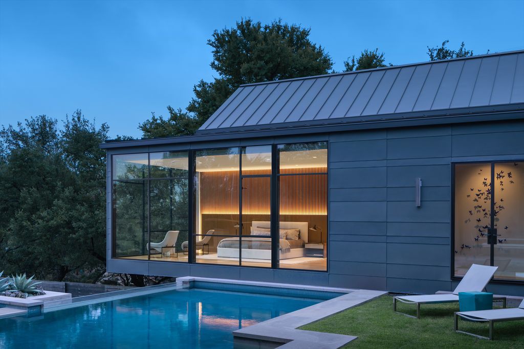 Rollingwood Modern House in Austin, Gabled Forms by LaRue Architects