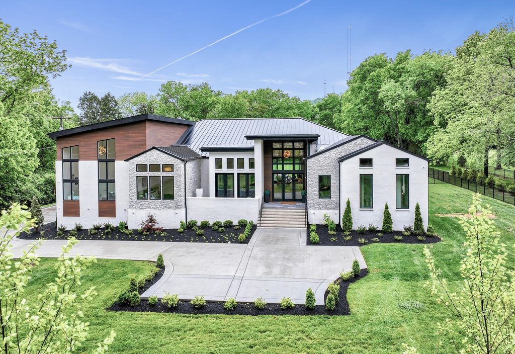 Secluded Oasis of Modern Living on Expansive 2.21 Acre Estate in Brentwood, Tennessee Priced at $5,299M