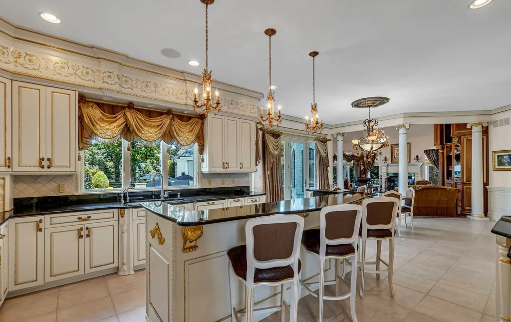 4 Bellaire Court Home in Colts Neck, New Jersey. Discover the epitome of luxury living in this meticulously maintained custom estate home adorned with high-end designer materials throughout. Surrounded by mature landscaping, this stunning property offers ultimate privacy and tranquility.