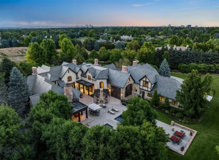 Remarkable Estate on A Private 2.23 Acre Lot with A Spectacular Outside Area in Cherry Hills Village, Colorado Asks for $7,750,000