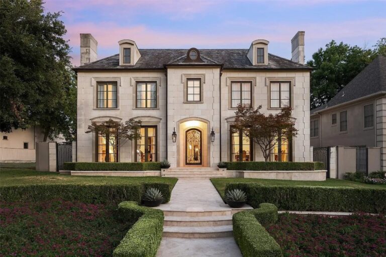 Sophisticated Home in Highland Park, TX with Superb French Style Listed the Market for $7,800,000