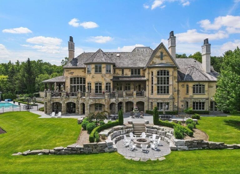 Captivating Entertainment Haven: Normandy French Tudor Estate on the Market for $6.499 Million in Michigan