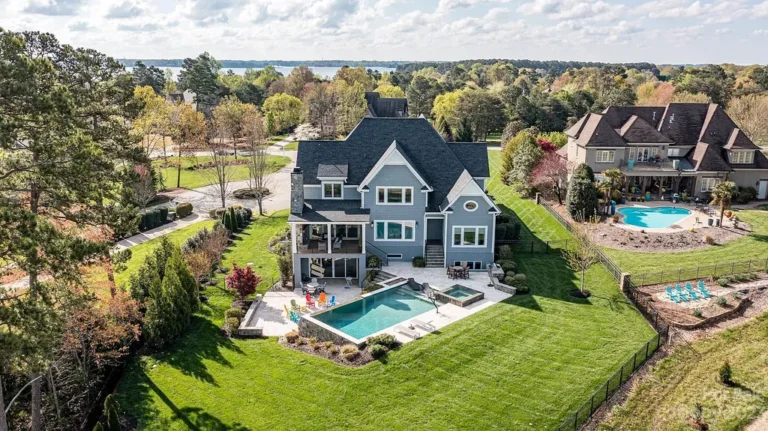 Stunning Lakefront Estate with Infinity Pool, Boat Slip, and Elevator in North Carolina