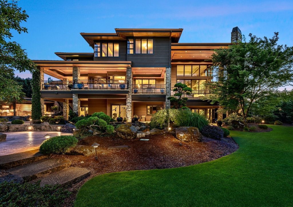 Architectural Marvel: Frank Lloyd Wright-Inspired Masterpiece on 2.2  Manicured Acres in Happy Valley, Oregon, Offered at $5.995 Million