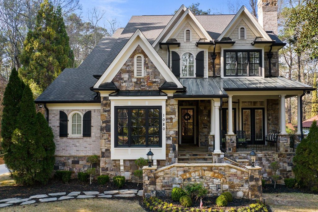 At $2.495 Million, Atlanta, Georgia Home Showcases a Timeless Blend of Stone, Brick, and Enchanting Shingled Gables