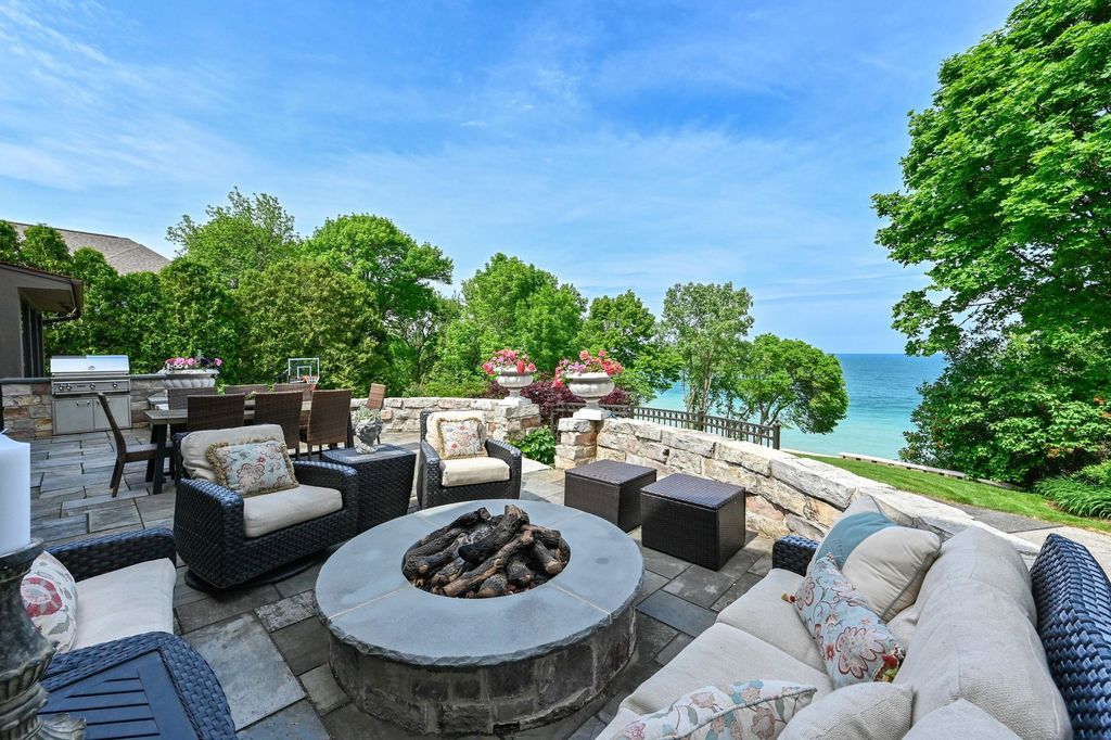 Enchanting Tudor-Style Residence with Breathtaking Lake Michigan Views in Wisconsin for $2.95 Million