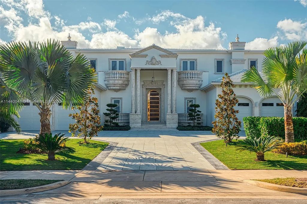 Welcome to the epitome of luxury living at 630 Golden Beach Drive in prestigious Golden Beach, Florida. This custom-built, 7-bedroom, 9-bathroom masterpiece boasts 8,541 square feet of pure opulence. Crafted with European materials, it features 100 feet of waterfront, a chef's kitchen, home theater, saltwater pool, and jacuzzi.