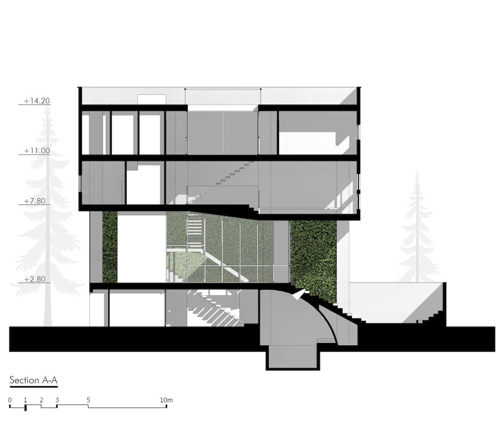 Outside-in House with Harmonious Space Connection by MA Office