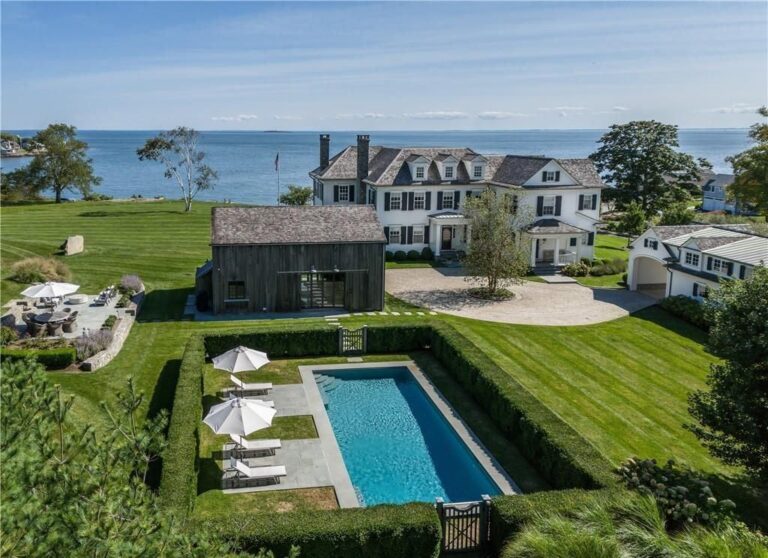 $8.35 Million Transitional Colonial Home with Sweeping Water Views in Guilford, Connecticut