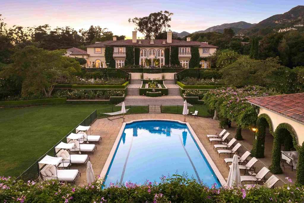 830 Picacho Lane Home in Santa Barbara, California. Discover Villa Luna, a 6-bedroom, 9-bathroom estate nestled on 3.4 pristine acres in Montecito's coveted Golden Quadrangle. This European-inspired residence offers an exquisite blend of luxury and comfort, featuring spacious living areas and world-class amenities. 