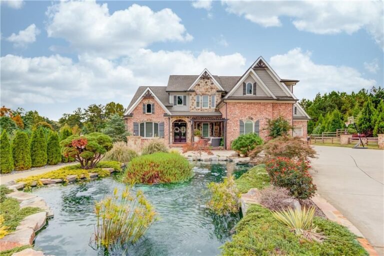 Buford, Georgia Estate with Brick and Stone Exterior and Custom Koi Pond Priced at $2.25 Million