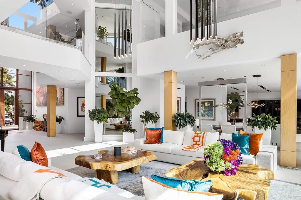 Discover The Isla Bahia Estate, an architectural marvel in Fort Lauderdale's Harbour Beach. With 6 bedrooms, 11 baths, and over 10,800 square feet, this 2018-built waterfront mansion offers unparalleled luxury, boasting a gourmet kitchen, a theater, and an elevator.