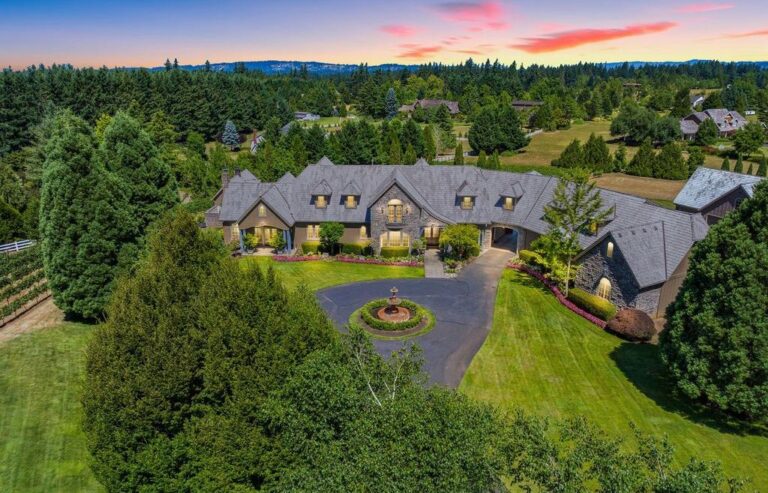 A French Country Estate Embracing Old World Craftsmanship in Tualatin, Oregon Offered at $3.95 Million