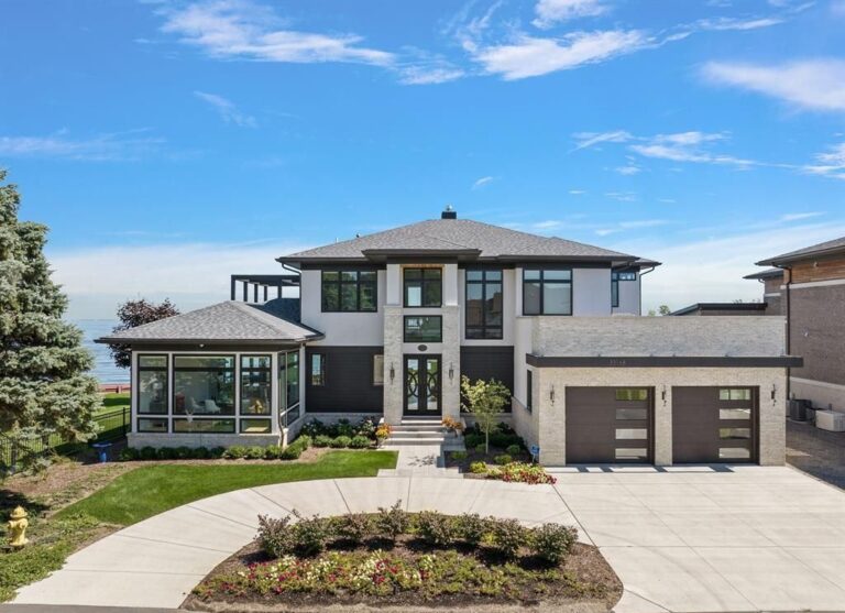 Breathtaking Modern Architectural Masterpiece in Harrison Township, Michigan Offered at $2.79 Million