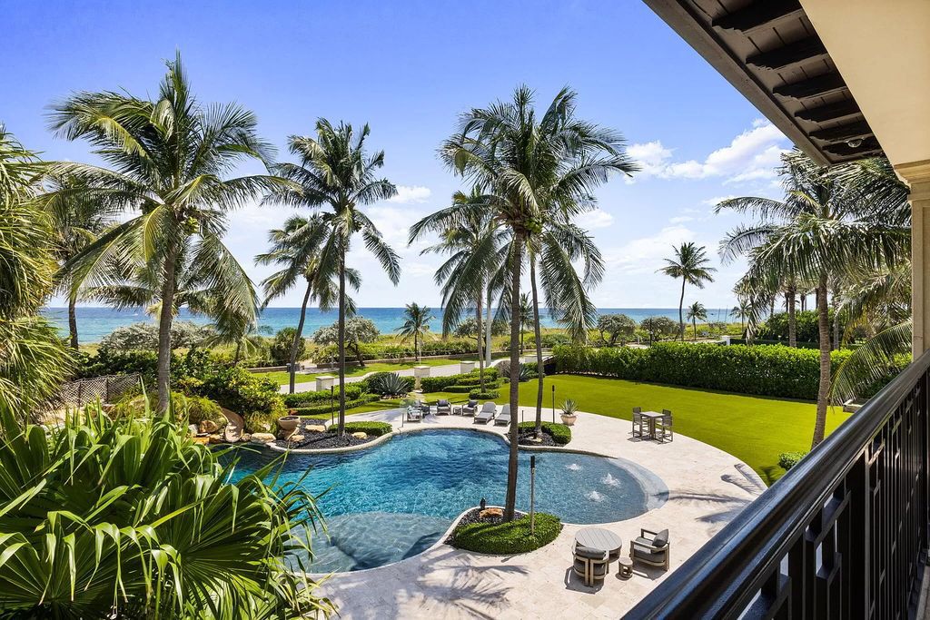 Discover the epitome of coastal luxury at 526 N Ocean Blvd, an awe-inspiring oceanfront estate nestled in a secluded enclave just moments from downtown Delray Beach. This magnificent residence, crafted by Seaside Builders and Off Centered Design Group in 2021, spans over 15,000 square feet with 7 bedrooms, 9 full baths, and 6 half baths.