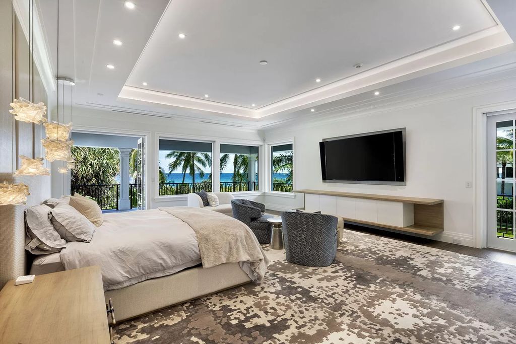 Discover the epitome of coastal luxury at 526 N Ocean Blvd, an awe-inspiring oceanfront estate nestled in a secluded enclave just moments from downtown Delray Beach. This magnificent residence, crafted by Seaside Builders and Off Centered Design Group in 2021, spans over 15,000 square feet with 7 bedrooms, 9 full baths, and 6 half baths.