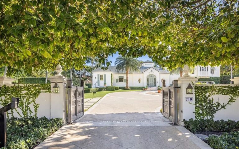 $54.9 Million Palm Beach Haven with Tennis Court and Opulent Living on 1.3 Acres