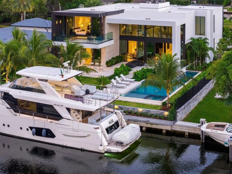 Newly Constructed $11.9 Million Golden Isles Waterfront Estate with Private Dock and Unrivaled Amenities in Hallandale