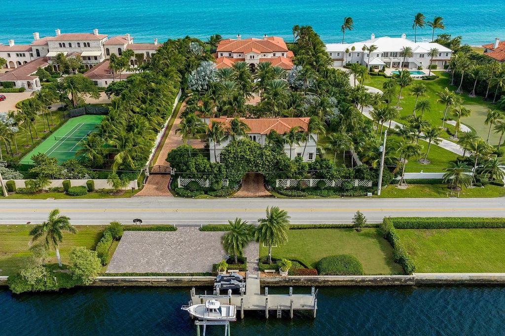 Built in 2010, this 1.61-acre estate features 150 feet +/- of both Ocean and Intracoastal frontage. With 9 bedrooms, 14 bathrooms, and 13,349 square feet of meticulously designed living space, this residence is a masterpiece of sophistication.