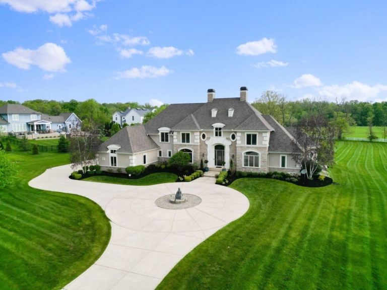 Elegant Stone and Stucco Estate on 2.15 Acres in Woodland Hall, Ohio