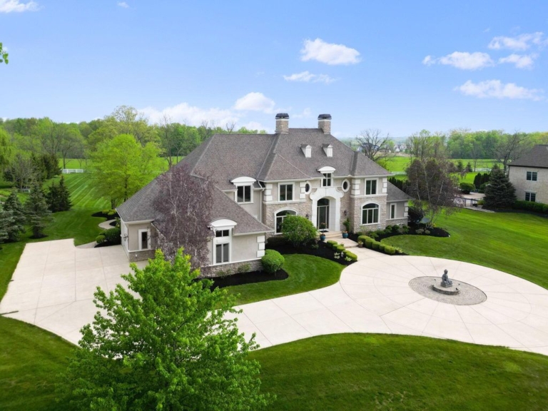 Elegant Stone and Stucco Estate on 2.15 Acres in Woodland Hall, Ohio